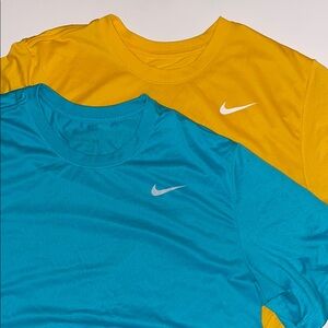 Nike Yellow and Blue ATHLETIC TEES Men’s LARGE excellent condition 2pack
